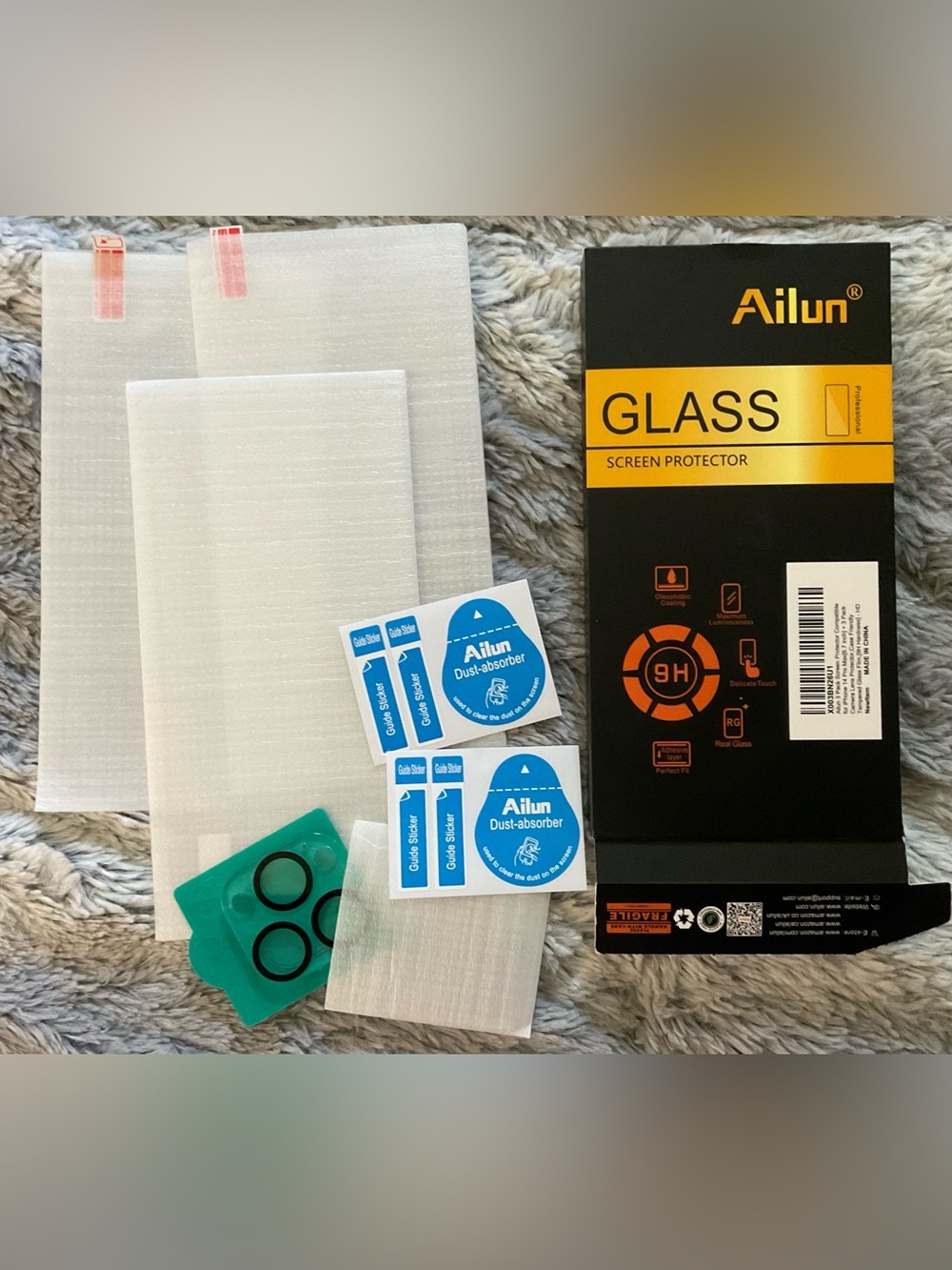 Ailun Black and Yellow Tempered Glass Screen Protector Kit